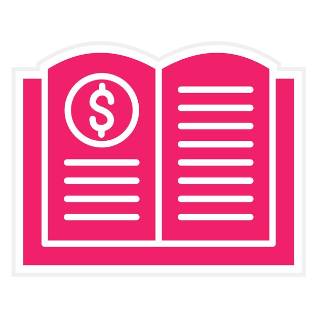 Diseño vectorial Estilo del icono del libro de contabilidad