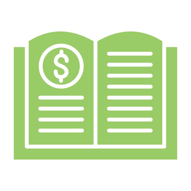 Diseño vectorial Estilo del icono del libro de contabilidad