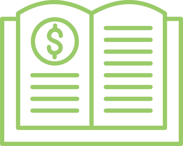 Diseño vectorial Estilo del icono del libro de contabilidad