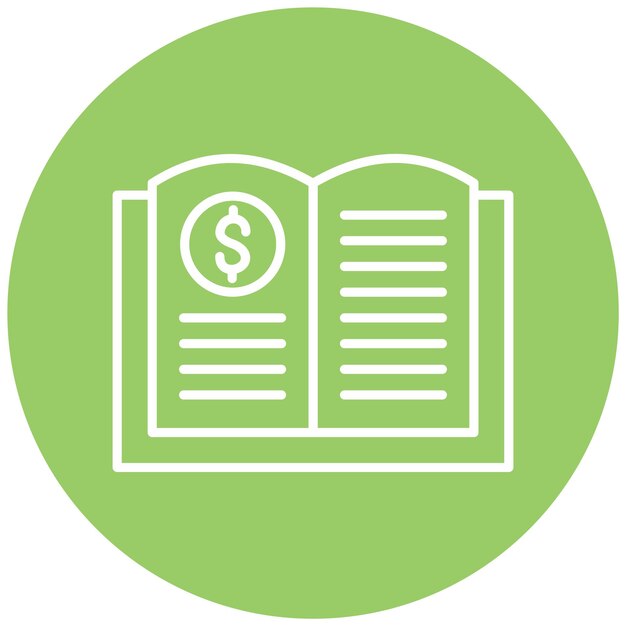 Diseño vectorial Estilo del icono del libro de contabilidad