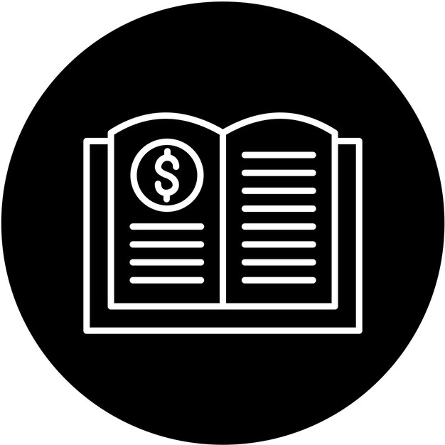 Diseño vectorial Estilo del icono del libro de contabilidad