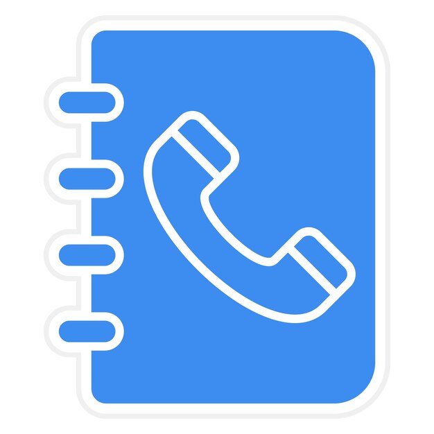 Diseño vectorial Estilo del icono del libro de contacto