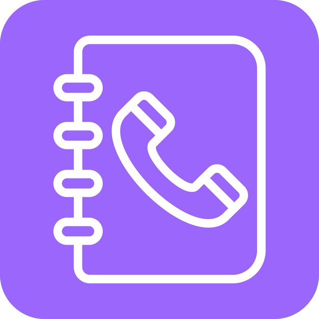 Diseño vectorial Estilo del icono del libro de contacto