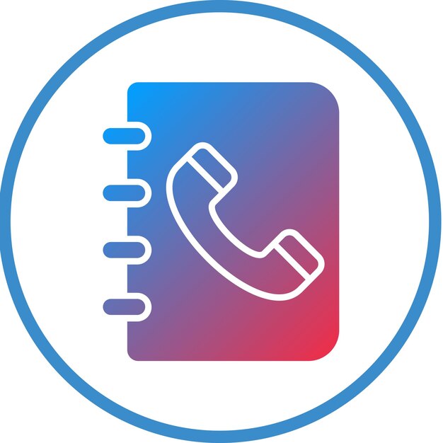 Diseño vectorial Estilo del icono del libro de contacto