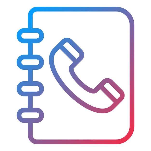 Diseño vectorial Estilo del icono del libro de contacto