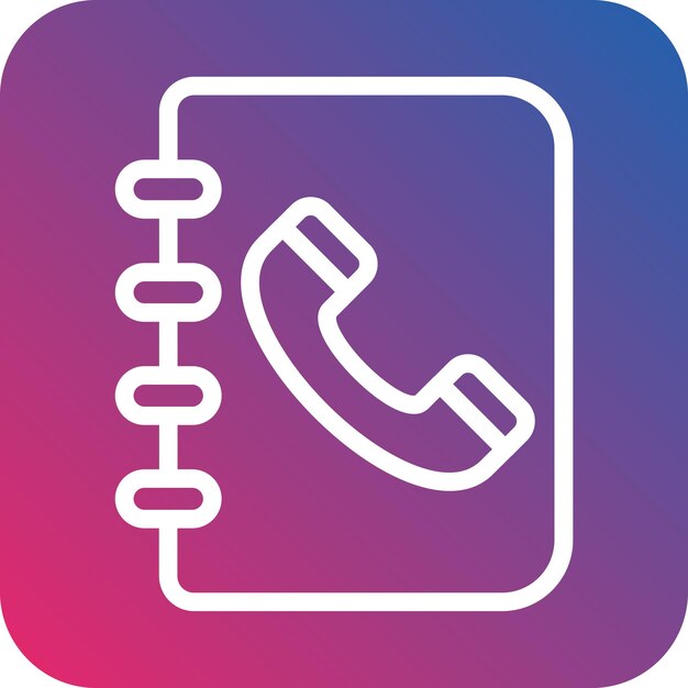 Diseño vectorial Estilo del icono del libro de contacto