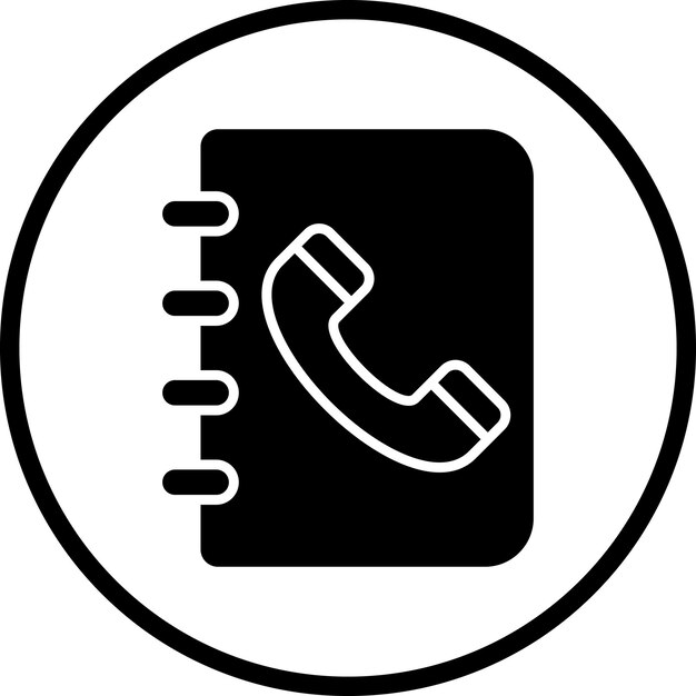 Diseño vectorial Estilo del icono del libro de contacto