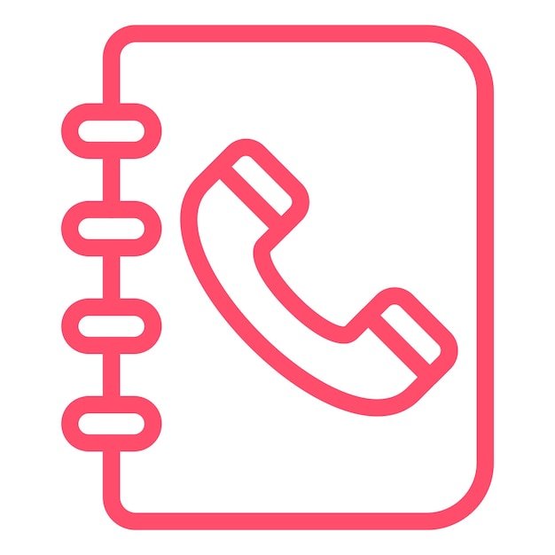 Diseño vectorial Estilo del icono del libro de contacto