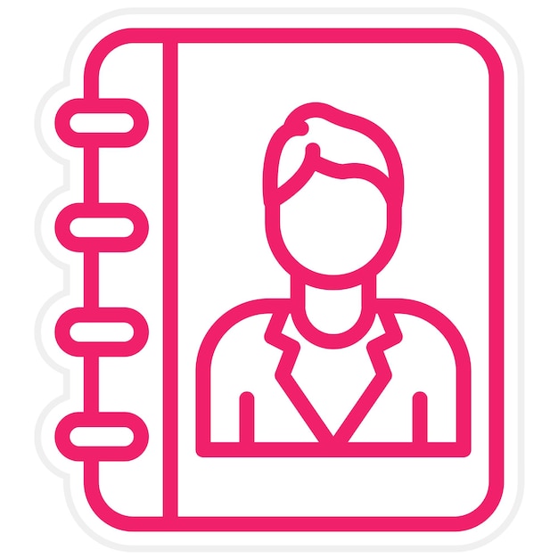 Diseño vectorial Estilo del icono del libro de contacto