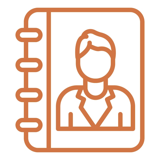 Diseño vectorial Estilo del icono del libro de contacto
