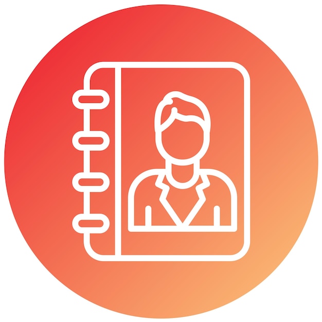 Diseño vectorial Estilo del icono del libro de contacto