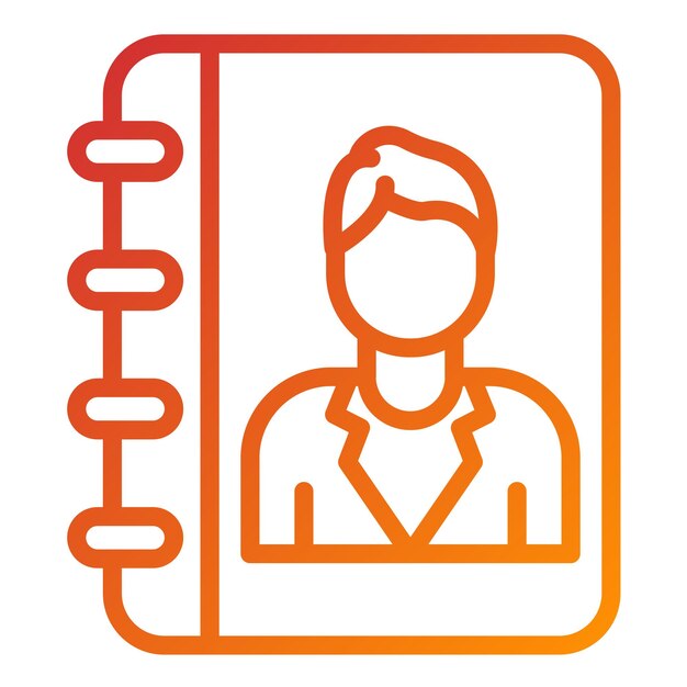 Diseño vectorial Estilo del icono del libro de contacto