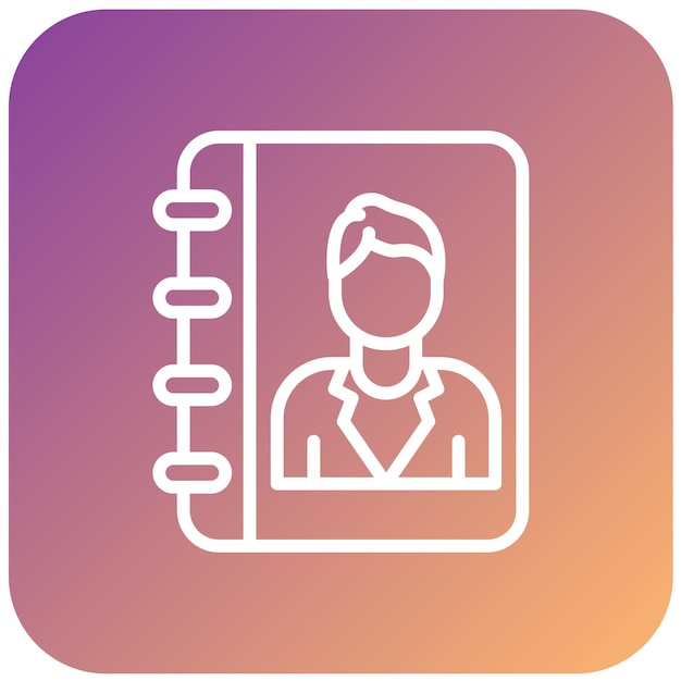 Diseño vectorial Estilo del icono del libro de contacto