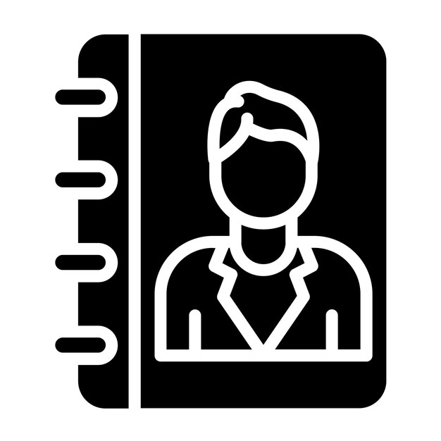 Diseño vectorial Estilo del icono del libro de contacto