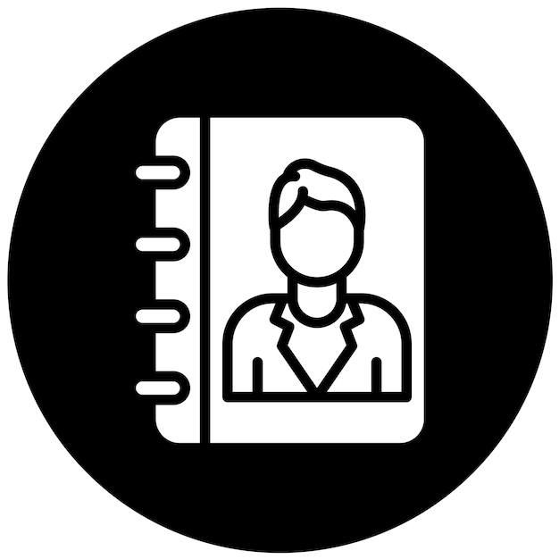 Diseño vectorial Estilo del icono del libro de contacto