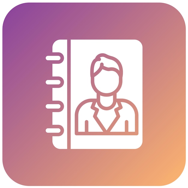 Diseño vectorial Estilo del icono del libro de contacto
