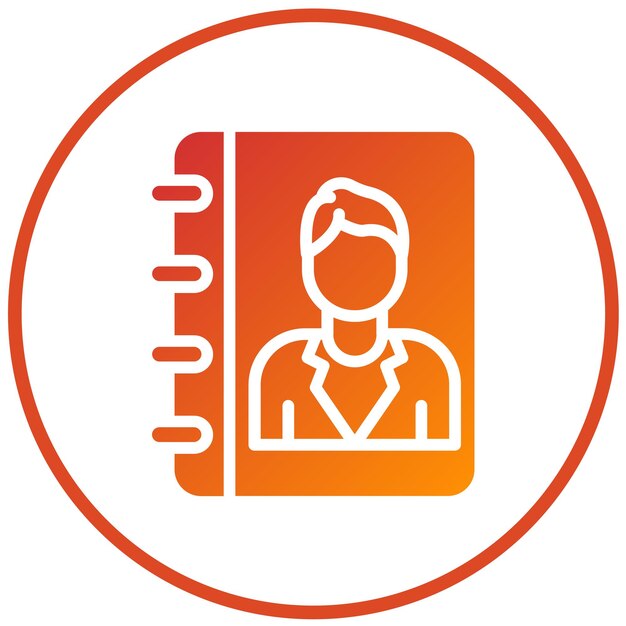 Diseño vectorial Estilo del icono del libro de contacto