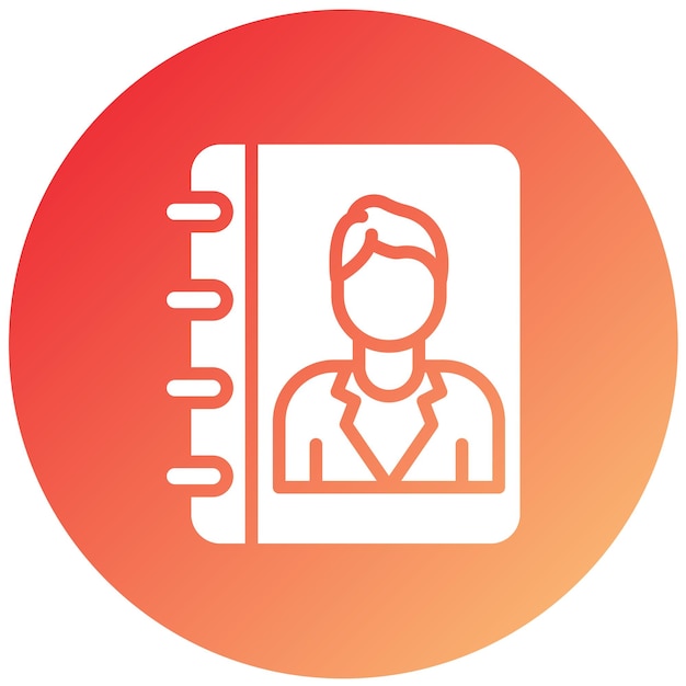 Diseño vectorial Estilo del icono del libro de contacto