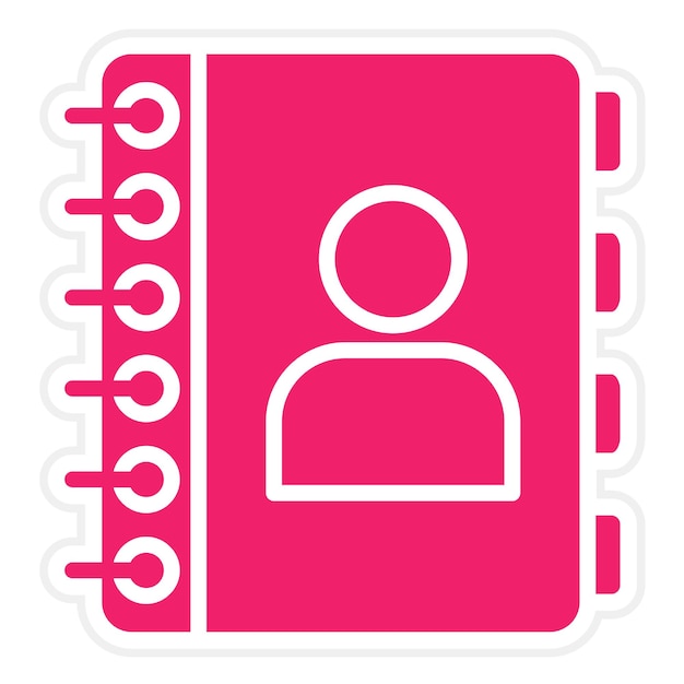 Diseño vectorial Estilo del icono del libro de contacto