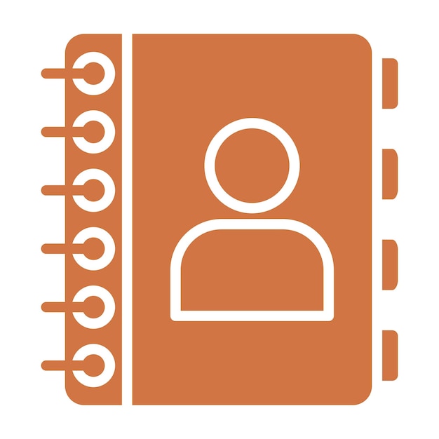 Diseño vectorial Estilo del icono del libro de contacto