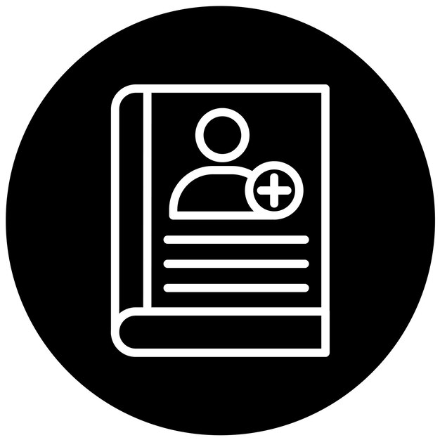 Diseño vectorial Estilo del icono del libro de educación del paciente