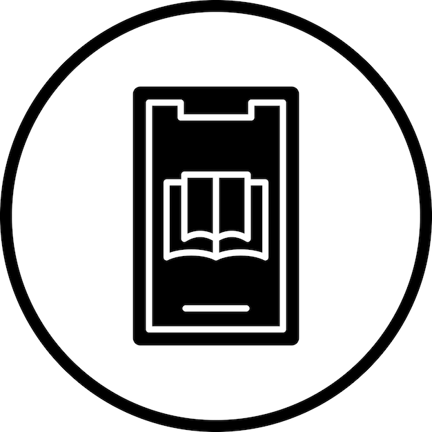 Diseño vectorial Estilo del icono del libro electrónico móvil