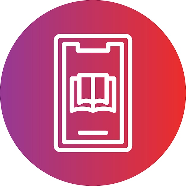 Diseño vectorial Estilo del icono del libro electrónico móvil