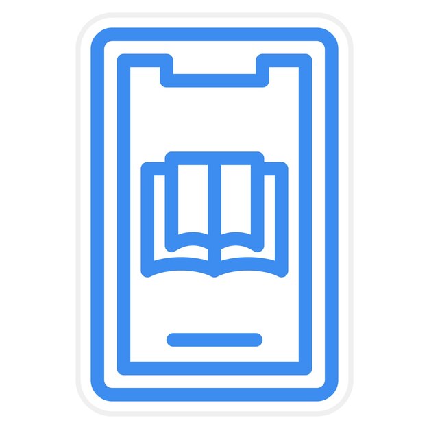 Diseño vectorial Estilo del icono del libro electrónico móvil
