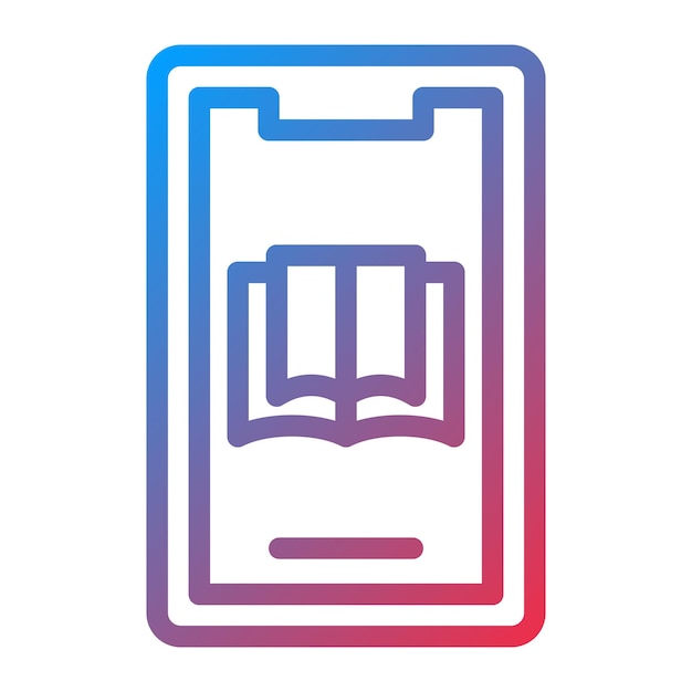 Diseño vectorial Estilo del icono del libro electrónico móvil