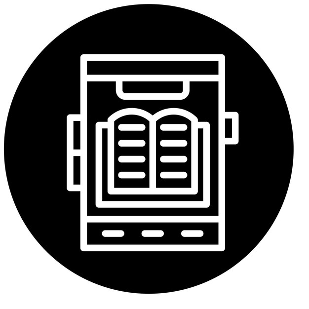 Diseño vectorial Estilo del icono del libro electrónico móvil
