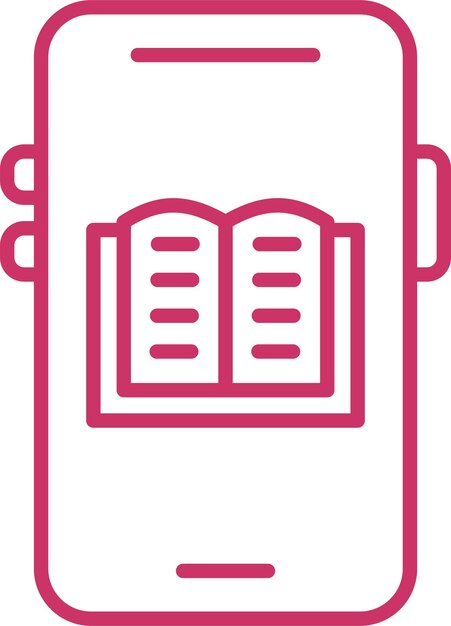 Diseño vectorial Estilo del icono del libro electrónico móvil