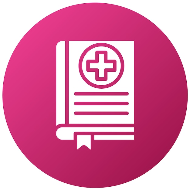 Diseño vectorial Estilo del icono del libro de historia médica