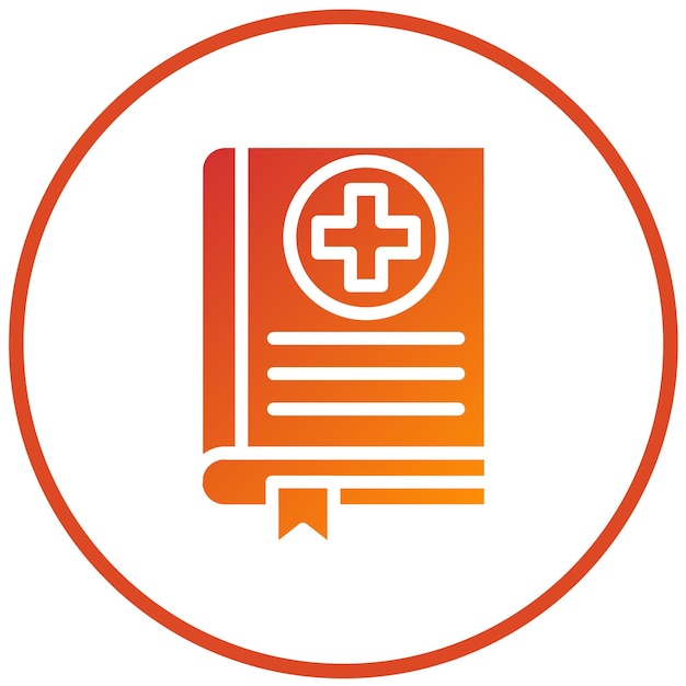 Diseño vectorial Estilo del icono del libro de historia médica