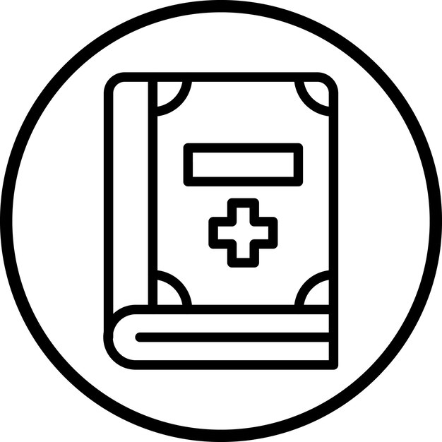 Diseño vectorial Estilo de icono de libro médico