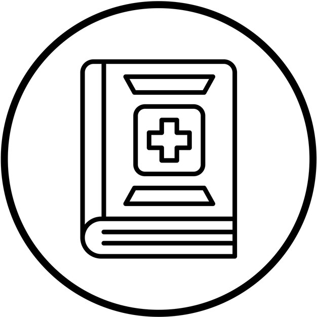 Diseño vectorial Estilo de icono de libro médico