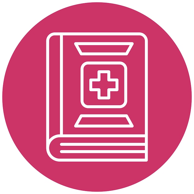 Diseño vectorial Estilo de icono de libro médico