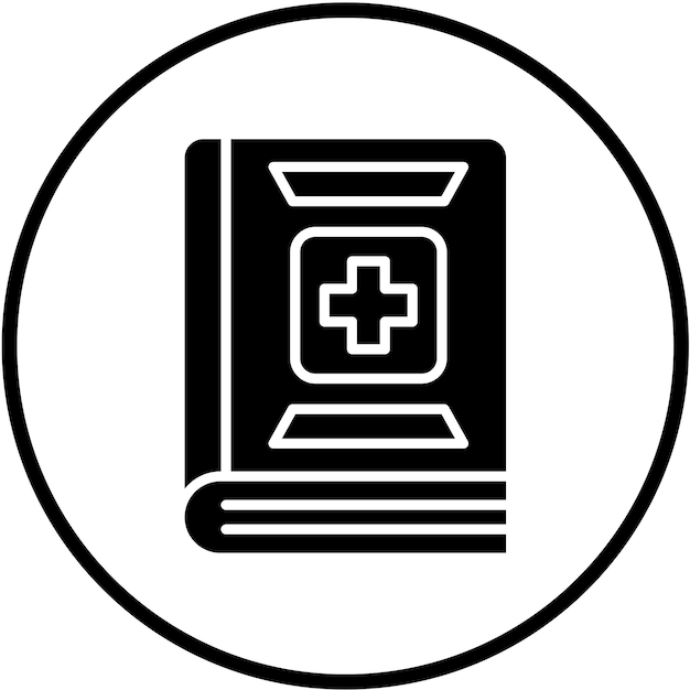Diseño vectorial Estilo de icono de libro médico