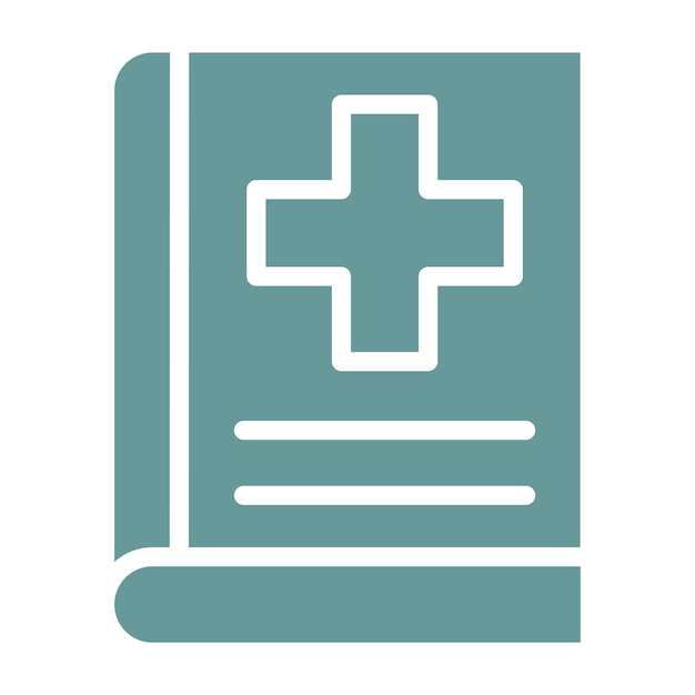 Diseño vectorial Estilo de icono de libro médico