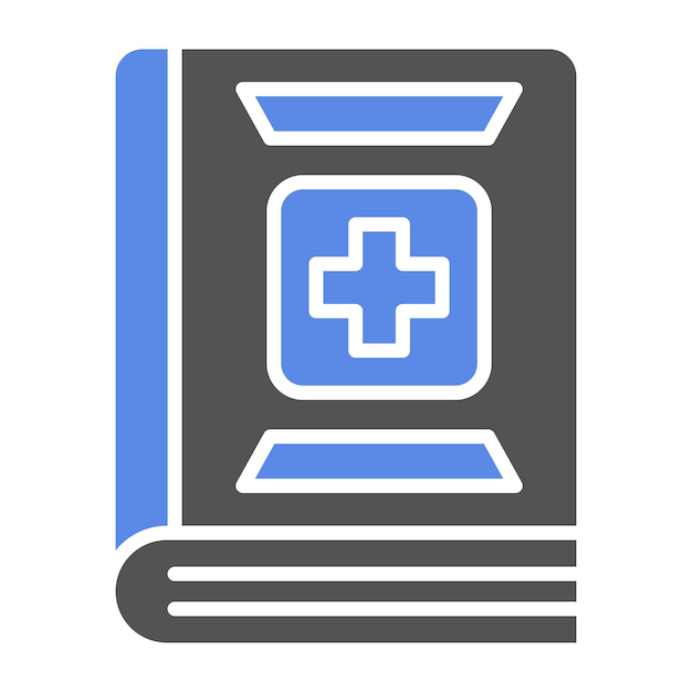 Diseño vectorial Estilo de icono de libro médico