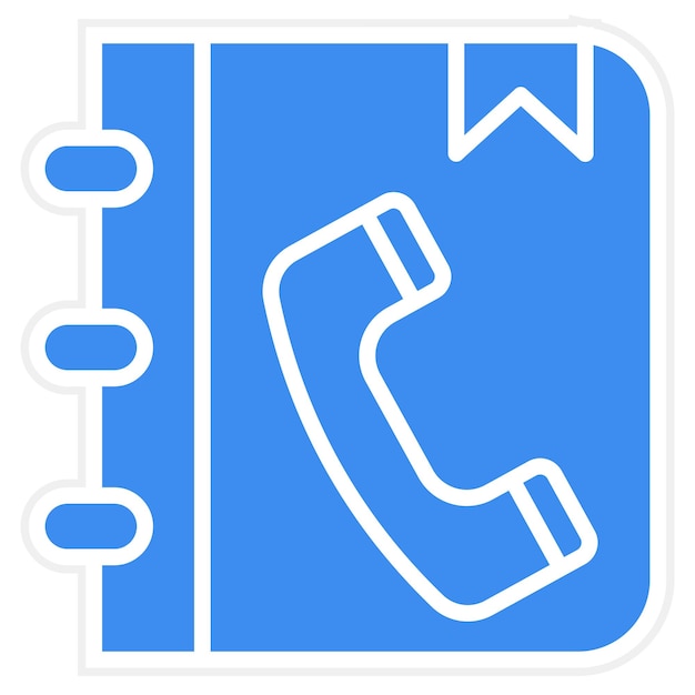 Diseño vectorial Estilo del icono del libro de teléfonos