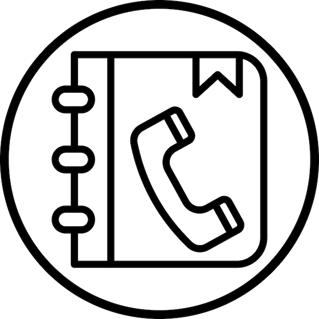 Diseño vectorial Estilo del icono del libro de teléfonos