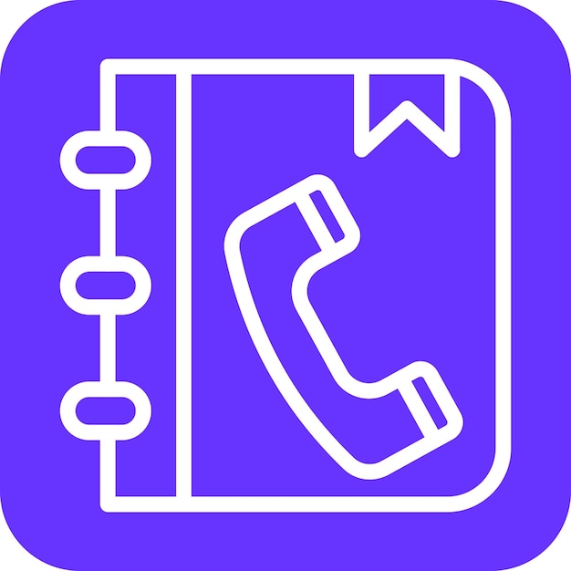 Diseño vectorial Estilo del icono del libro de teléfonos