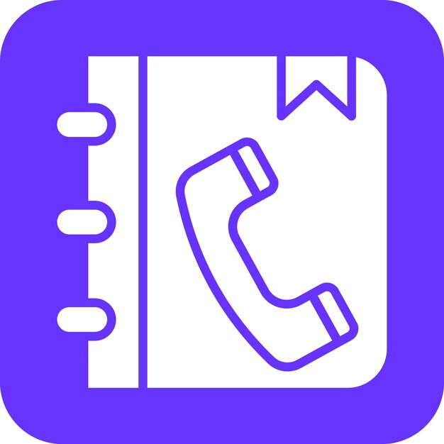 Diseño vectorial Estilo del icono del libro de teléfonos