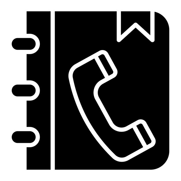 Diseño vectorial Estilo del icono del libro de teléfonos