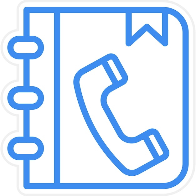 Diseño vectorial Estilo del icono del libro de teléfonos
