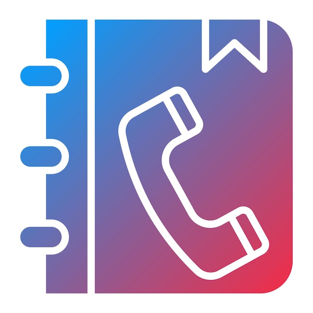 Diseño vectorial Estilo del icono del libro de teléfonos