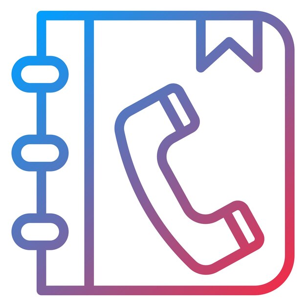 Diseño vectorial Estilo del icono del libro de teléfonos
