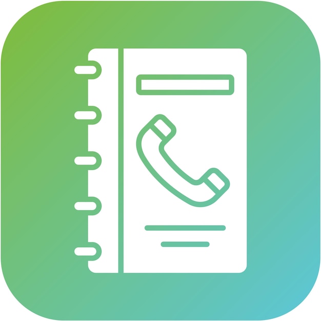 Diseño vectorial Estilo del icono del libro de teléfonos
