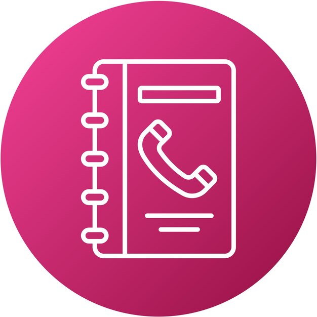 Diseño vectorial Estilo del icono del libro de teléfonos