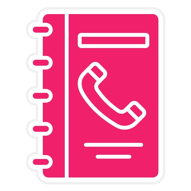 Diseño vectorial Estilo del icono del libro de teléfonos
